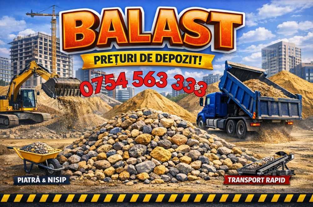 Balast, balastru iasi, sort cu nisip, sort 8-16 cu nisip, sort 4-8 cu nisip