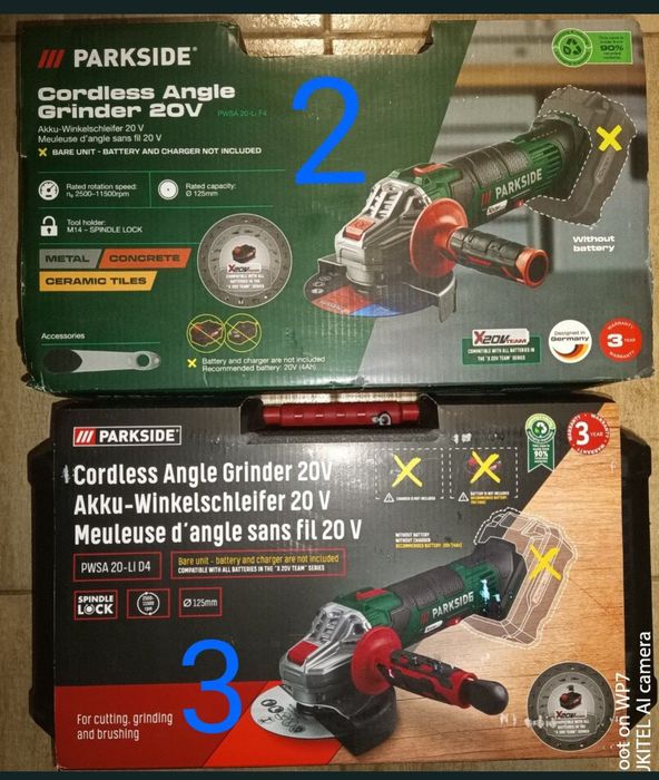 Parkside flex D4 F4 polidisc polizor pe baterie 20V 4A 8A incarcator