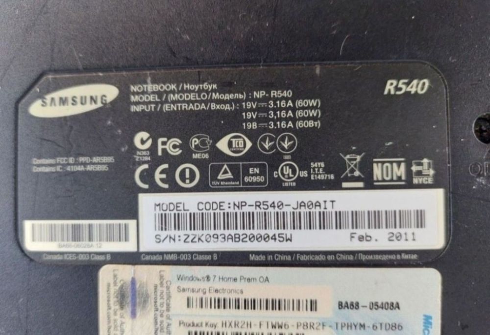 Dezmembrez Laptop Lenovo R540