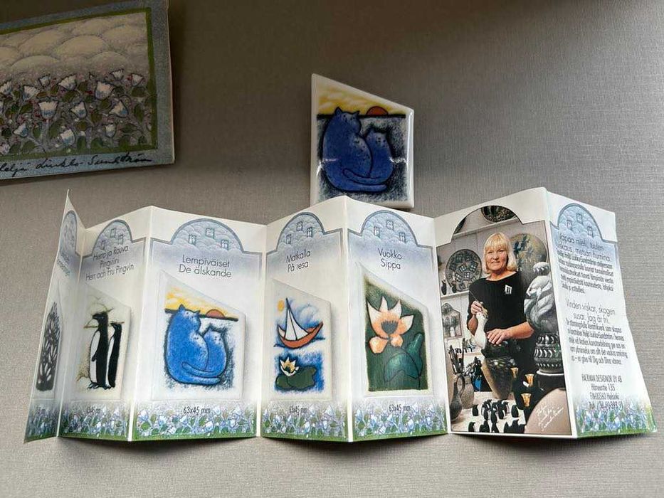 Авторска брошка Lovers, на известната марка Iittala Arabia, Финландия