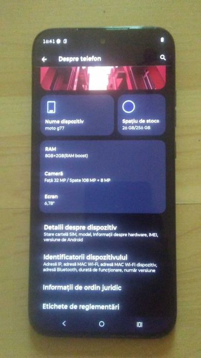 Motorola G77, 256GB, 8GB RAM, 5G, Black Olive Garanție!
