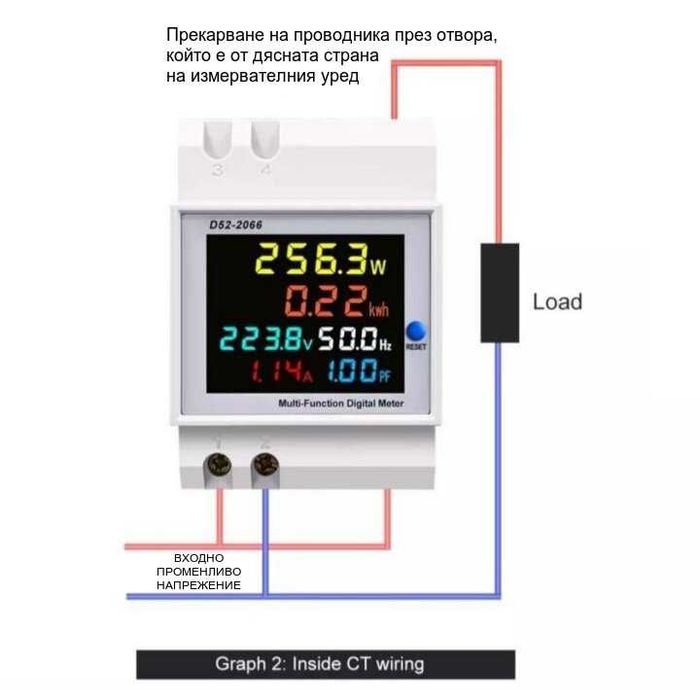 Подотчетен контролен електромер за DIN шина TOMZN 6 в 1 | 100A