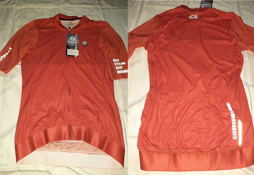 Tricou ciclism premium noi marimi diverse Darevie alb rosu negru portocaliu M L sau XL