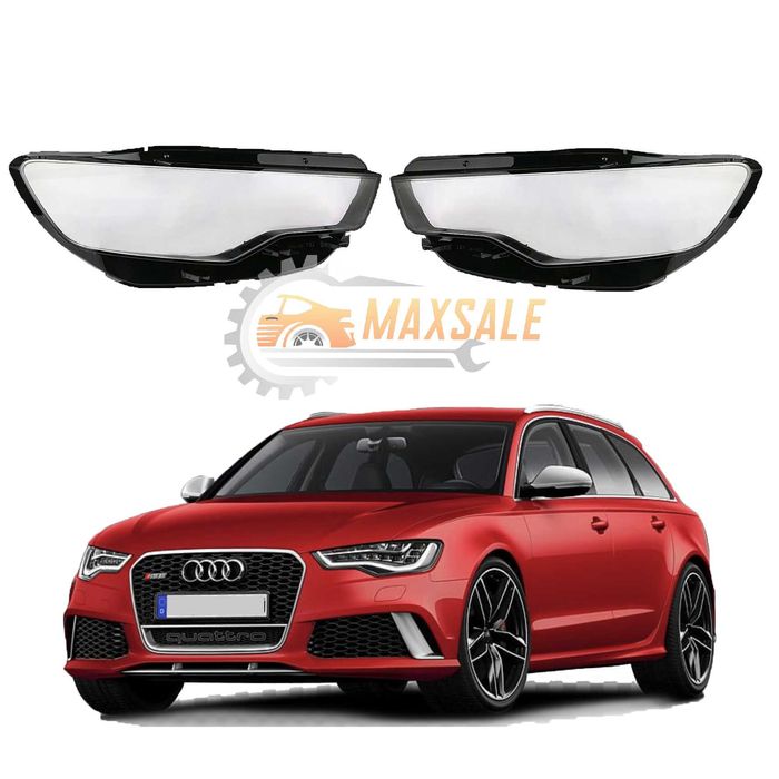 Капаци фарове Audi A6 C7 (12-14) фар ауди а6 ц7 комплект стъкло крушка