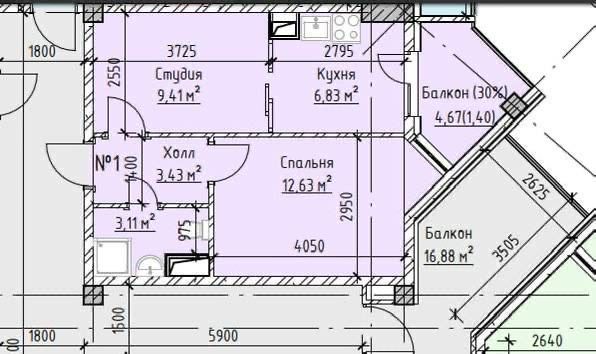 Квартира в ЖК Imperial Club City 2/8/13 38м2