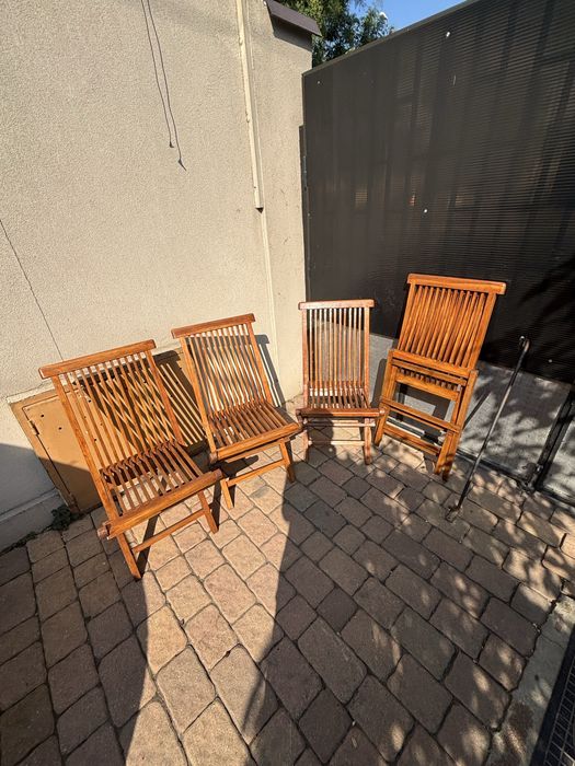 Set masa extensibila pt 12 persoane cu 4 scaune din teak