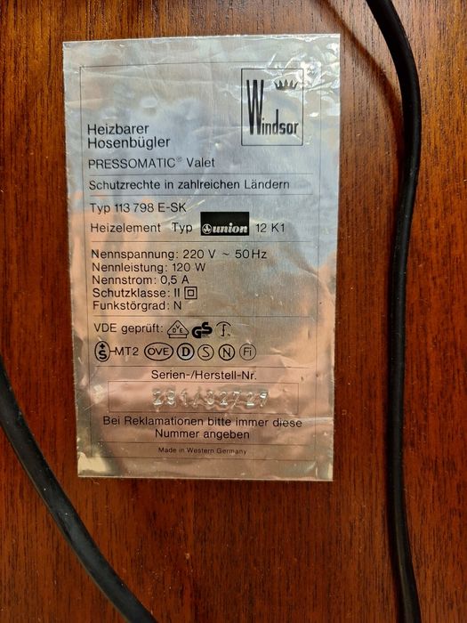 Винтидж преса за гладене  WINDSOR 2000