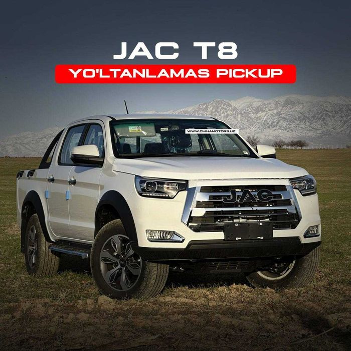 JAC T8 PIKAP yo'l tanlamas tog'li , loyli yo'llarni zabd etuvchi