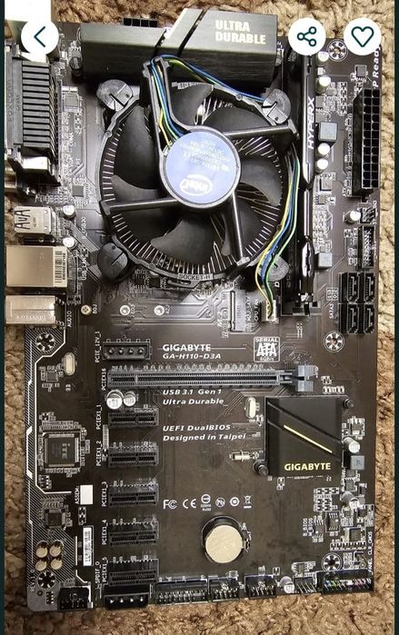 Kit placă baza Gigabyte GA H110 D3A cu  proc G4400 4Gb RAM DDR4 Cooler