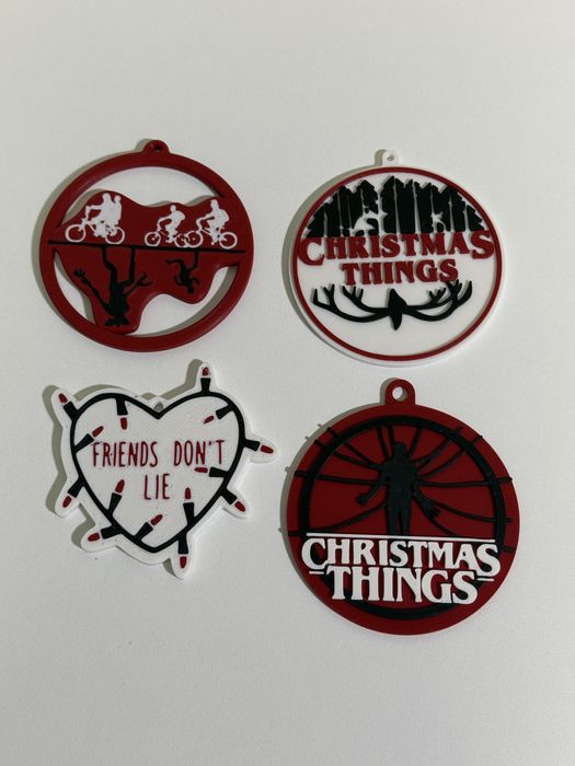 Set 4 decoratiuni de brad Stranger Things