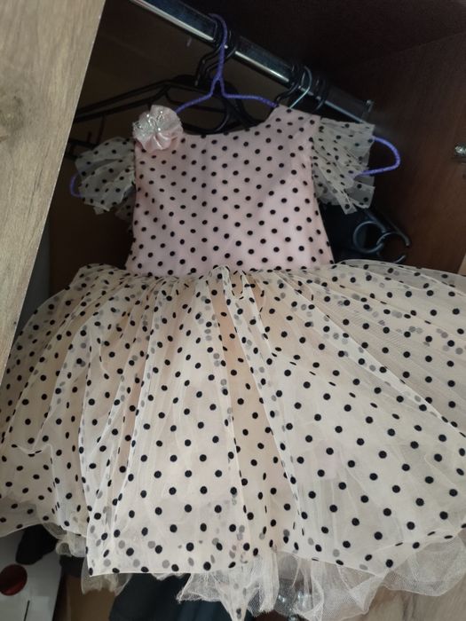 Розова детска рокличка 80см - 10лв