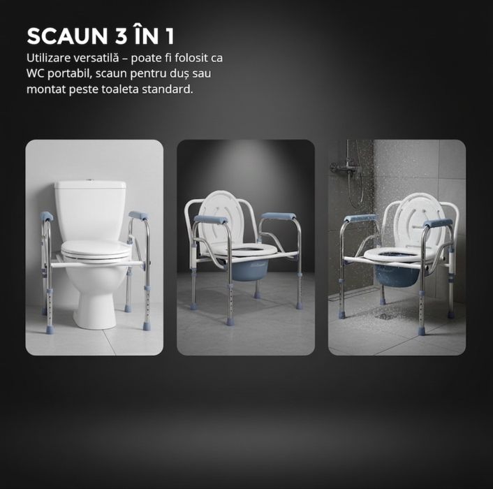 Scaun WC pentru persoane cu handicap