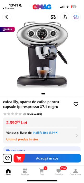aparat de cafea illy pentru Iperespresso X7.1 in rosu