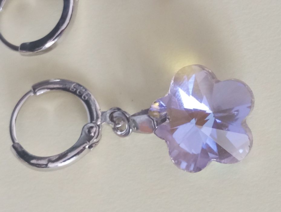 Cercei argint 925 cu Violete de cristal
