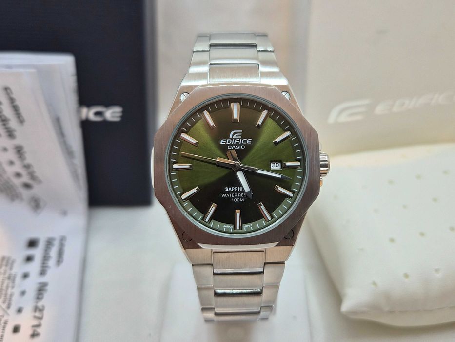 Ceas Barbati, unisex CASIO Edifice Saphire , EFR s108d-2a Dark green, NOU,Original Garantie 2 ani