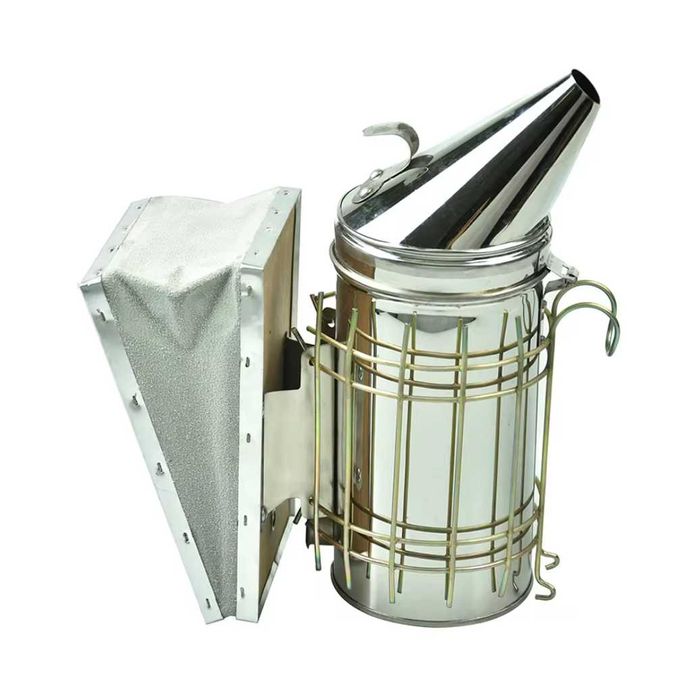 Пушилка пчели с телешка кожа и галванизирано желязо Размер М пчели мед