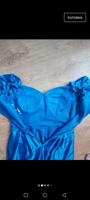 Rochie lunga tafta albastra