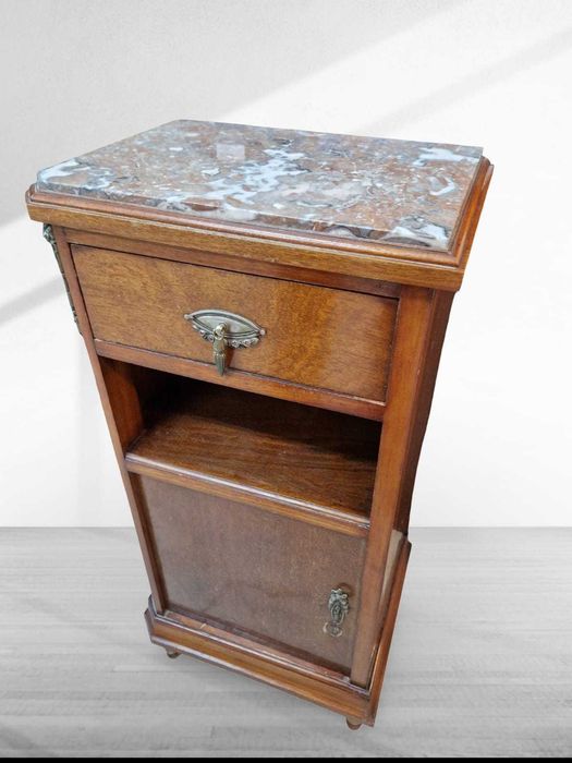 Тоалетка с овално огледало и мрамор - френски Арт Деко шик