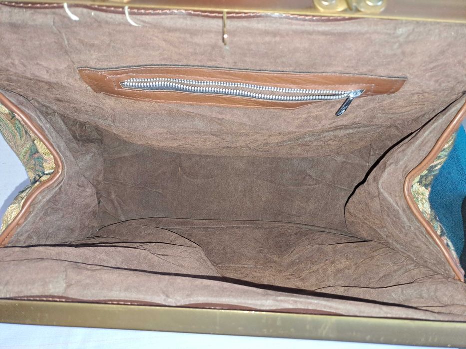 geanta tapiserie model doctor anii 1960 stil Mary Poppins 46 cm