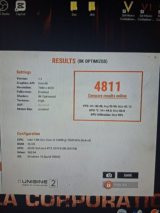 3070 ASUS ROG Strix Gaming OC 8GB.