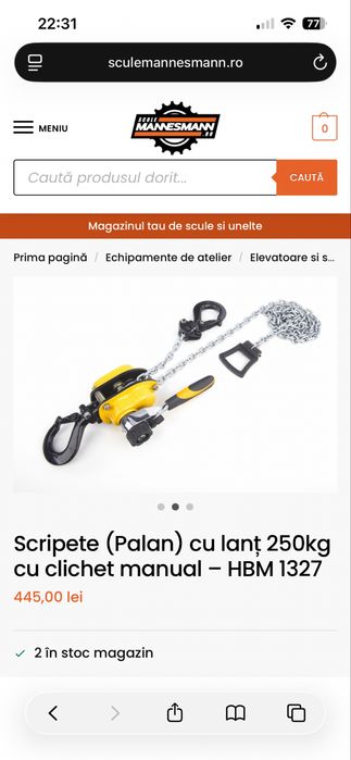 Palan / scripete manual