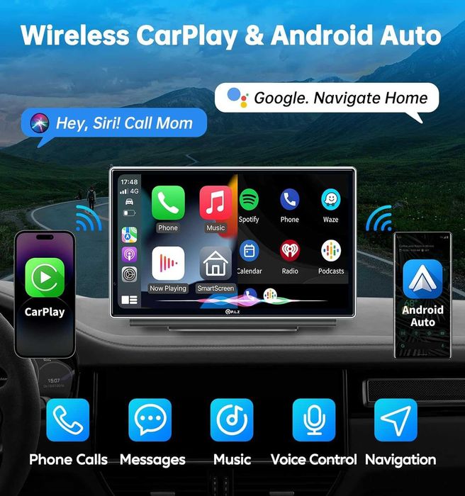 Мултимедия PLZ 7" Apple и Android Carplay, две камери