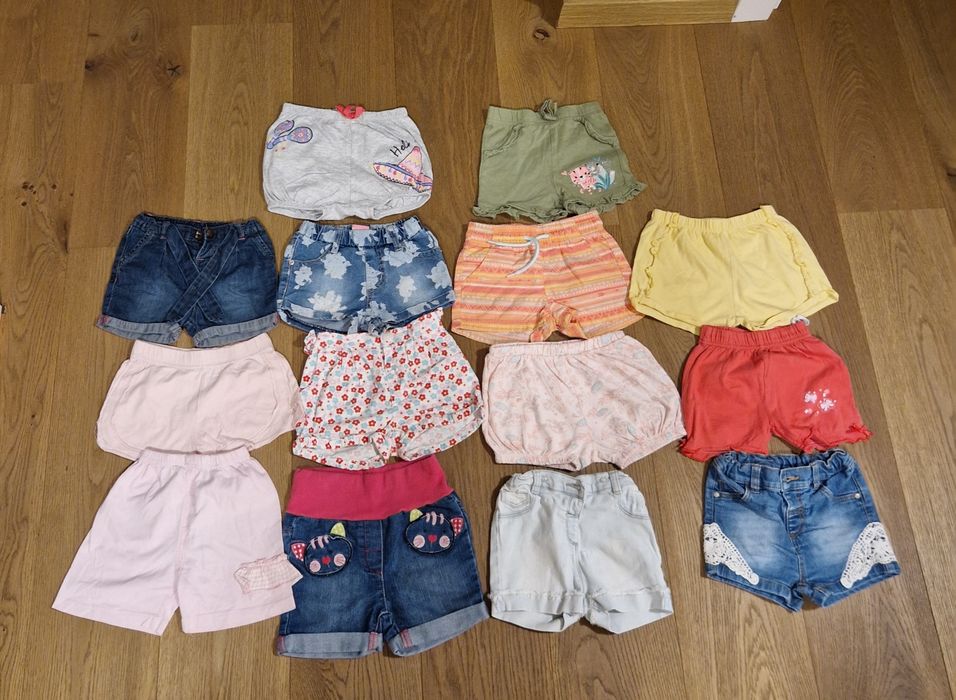 Lot pantaloni scurti/salopete/rochite fetita marimea 86/92