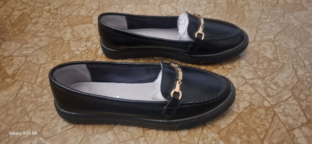 Туфли кожанные чёрного цвета