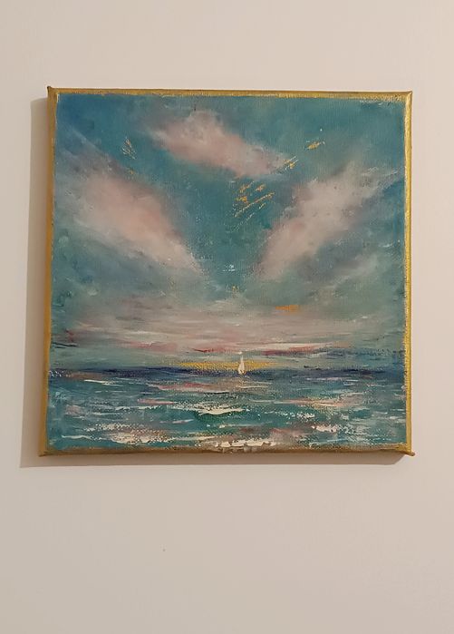 Hand Painting  20/20 cm, Blue Odyssey No 1.