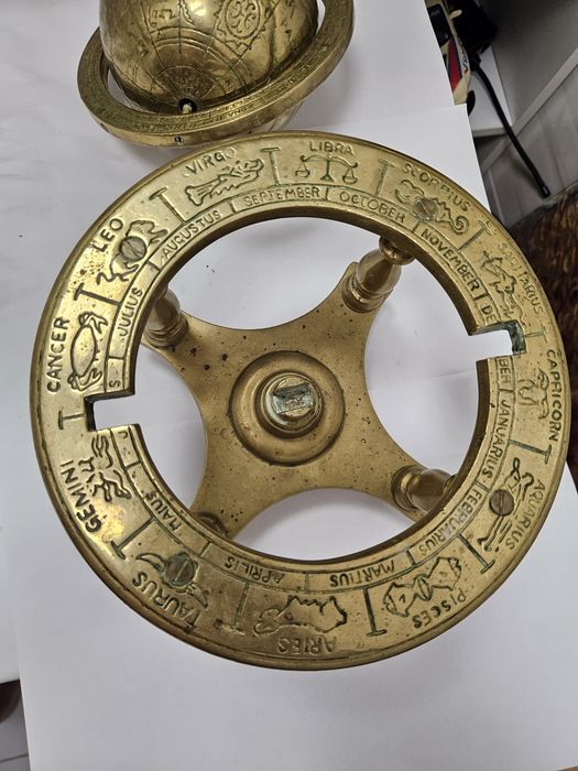 Glob pământesc de bronz cu zodiile