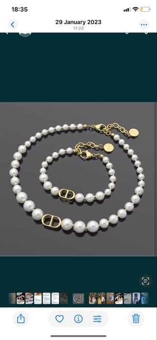 Ново перлено колие гривна диор