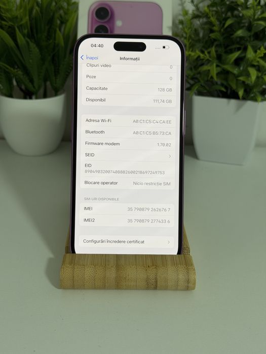Iphone 16 128gb 100% bateria fullbox garantie