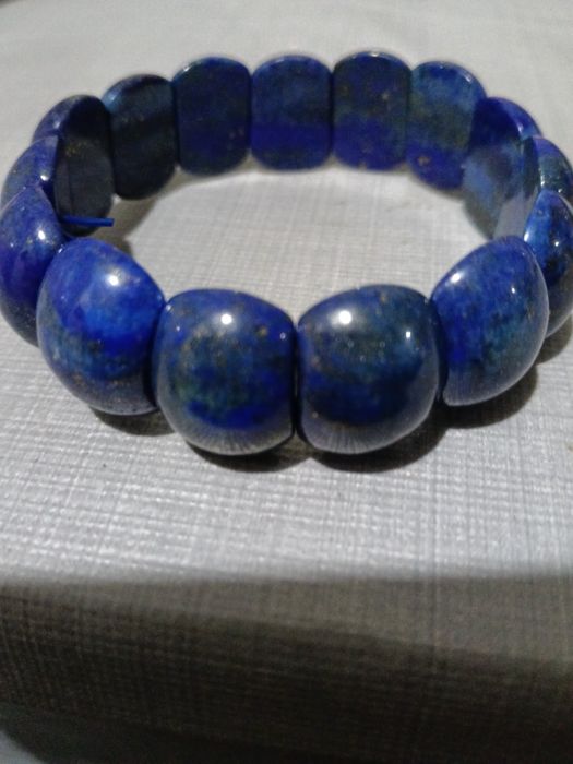Bratara lapis lazuli lățime 1.7 cm interior 6.5 reglabil