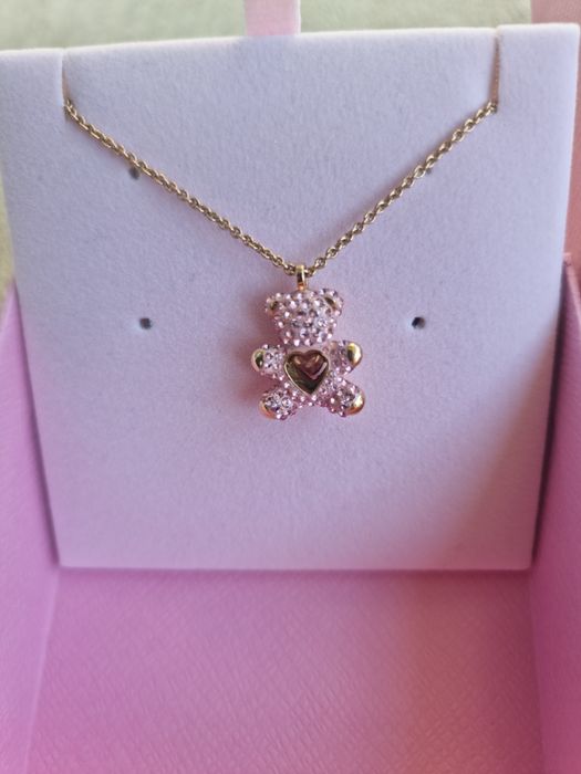 Ново Колие Swarovski - Bear, Pink, 18K rose gold finish