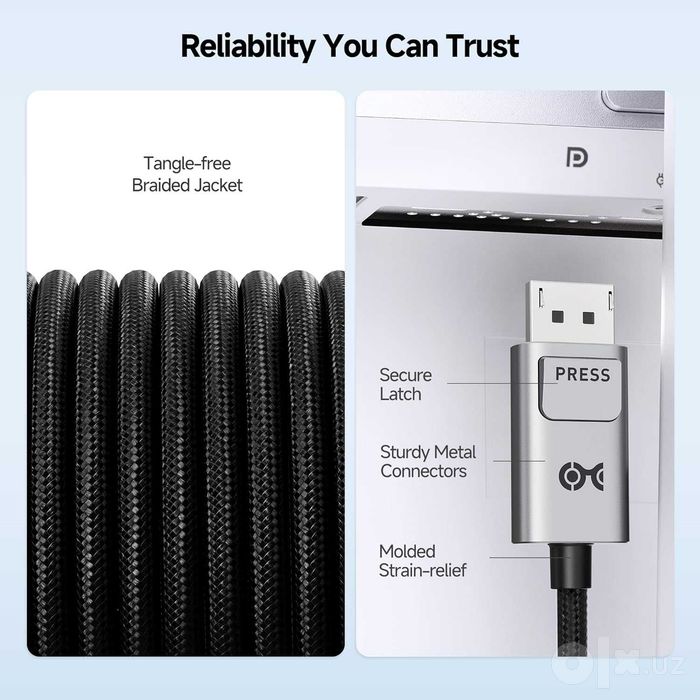 Кабель двунаправленный Cable Matters USB-C to DisplayPort 2.1 8K/120Hz