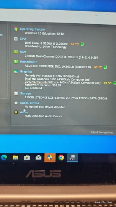Vând laptop asus ux303l