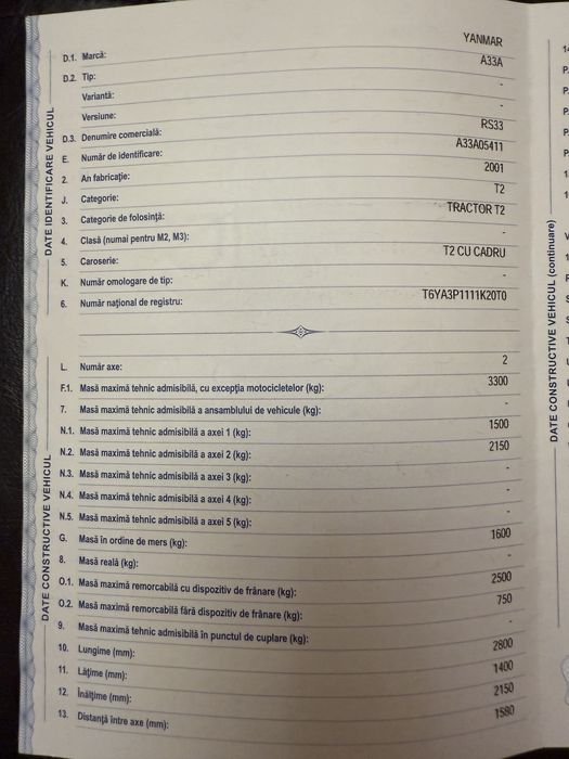 Tractor Yanmar 33cp