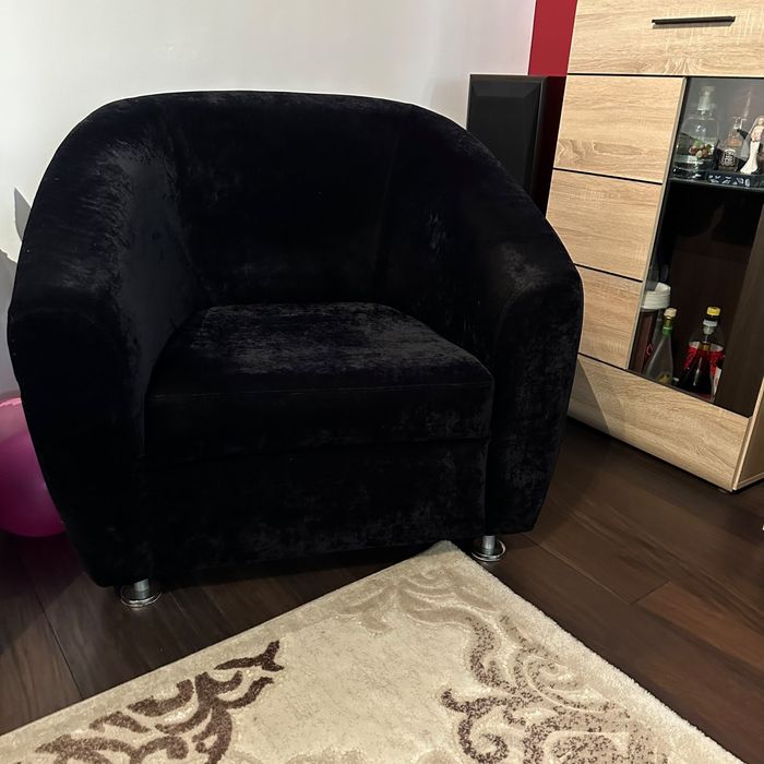 Fotolii din catifea neagră – set 2 bucăți – stare impecabilă
