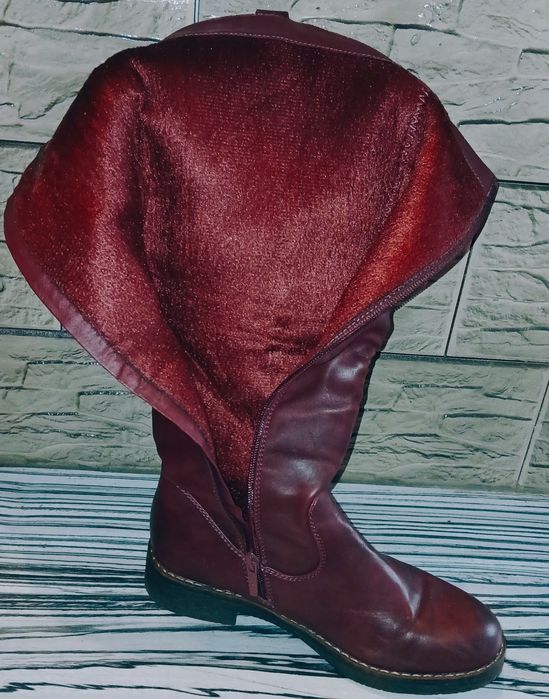 Cizme îmblănite din piele naturală