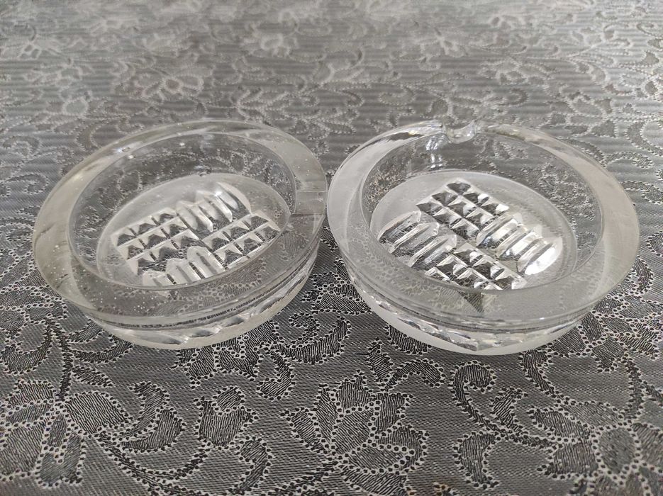 Кристален пепелник от 80-те години + 2 по-малки пепелника