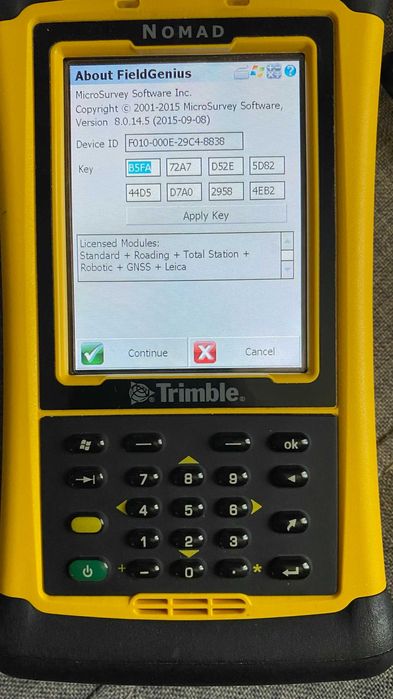 Controler  TRIMBLE NOMAD SurvCE 6, Fieldgenius 8  Surveypro 6