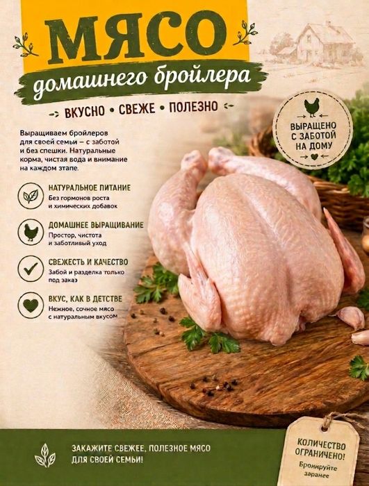 Мясо домашнего бройлера