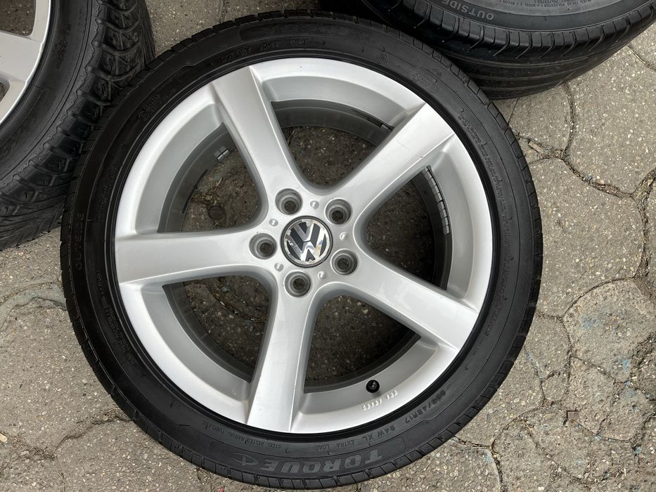 Jante aliaj 5x112mm, anvelope vara 225/45 R17 VW Golf 5/6/7/8 Touran Eos Jetta Caddy, Seat, Skoda, Audi A3