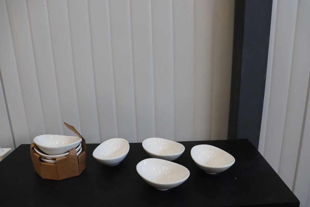 ALTAICA Бяла керамична 80мл малка купа за сос,Комплект от 8бр.