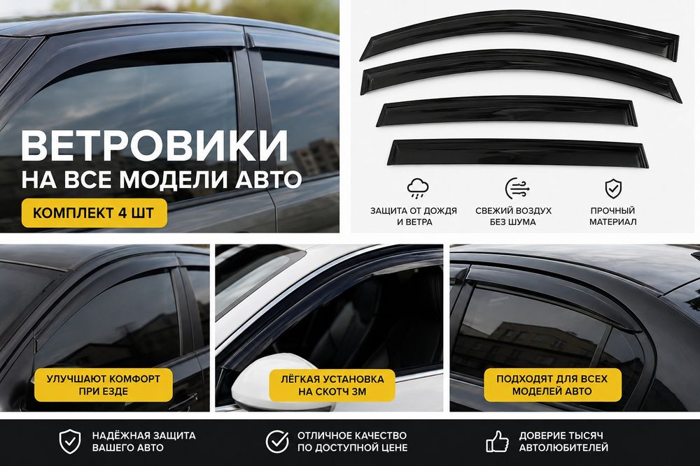 Ветровики дефлекторы окон на любой авто машину Ветровики на автомобиль