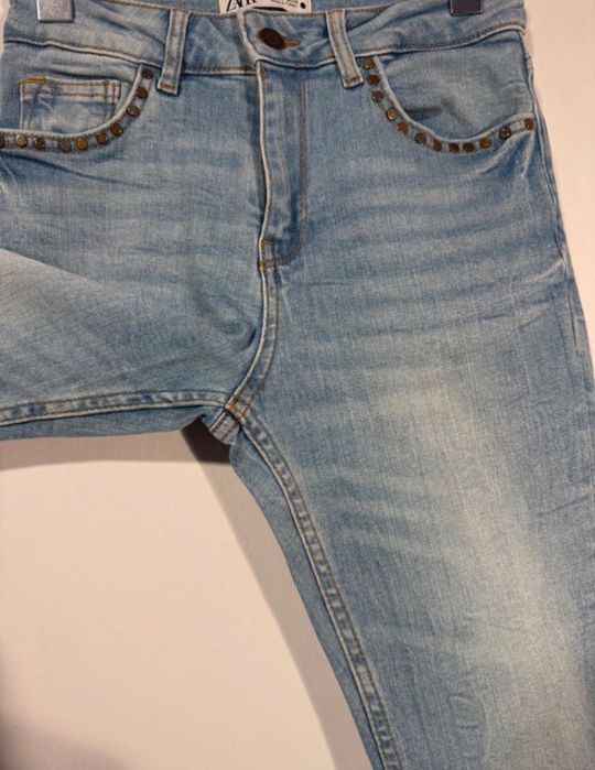 Blugi skinny cu talie înaltă, Zara, cu tiv nefinisat, 36(S)