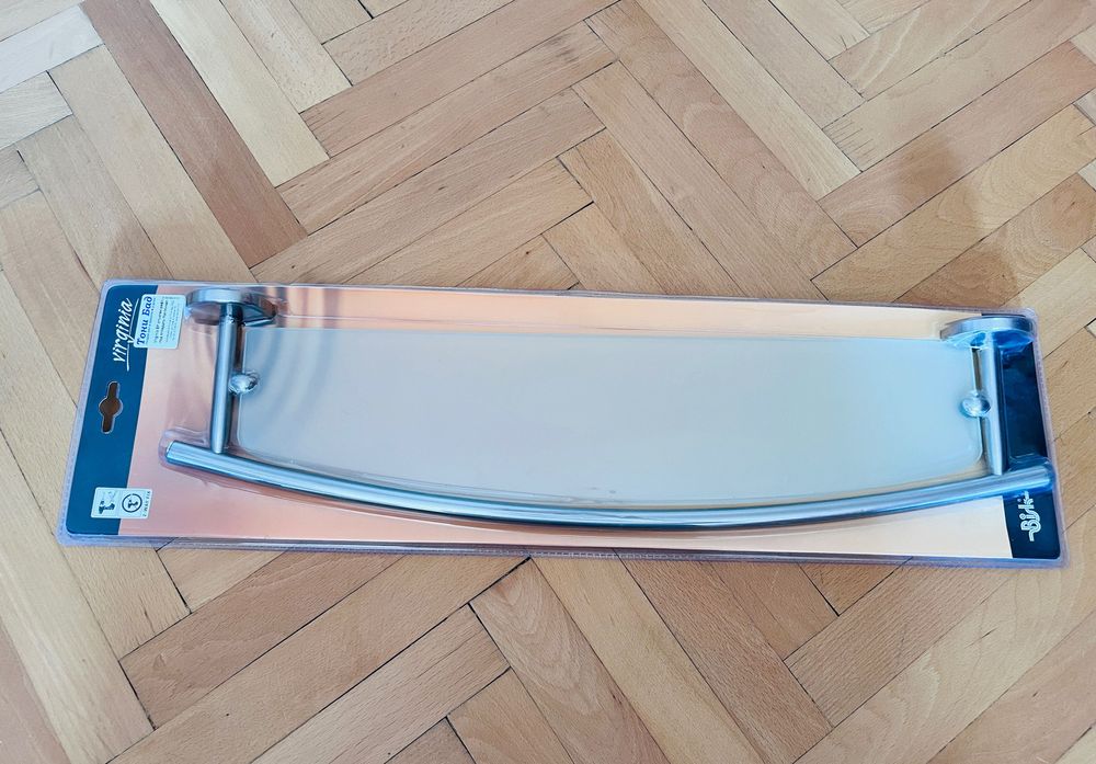 Нова стъклена етажерка за баня - матирана (неразопакована)