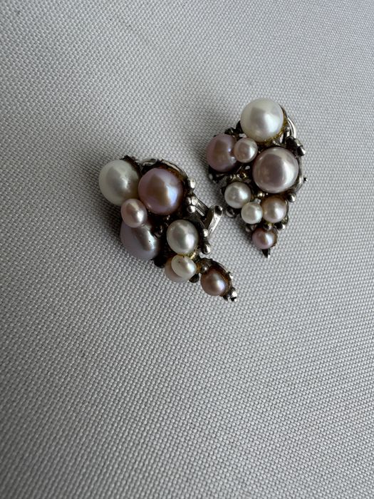 Cercei clipsuri din argint si perle de cultura