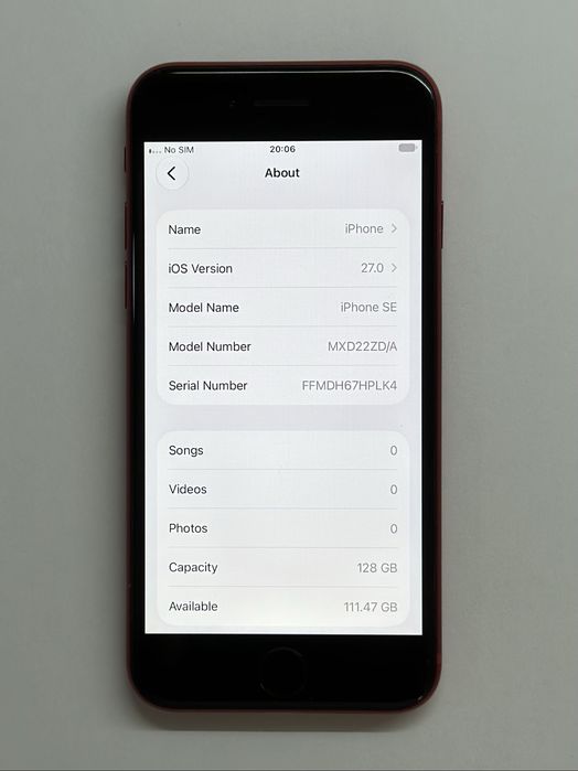 iPhone SE2020 Red 128GB 92% battery