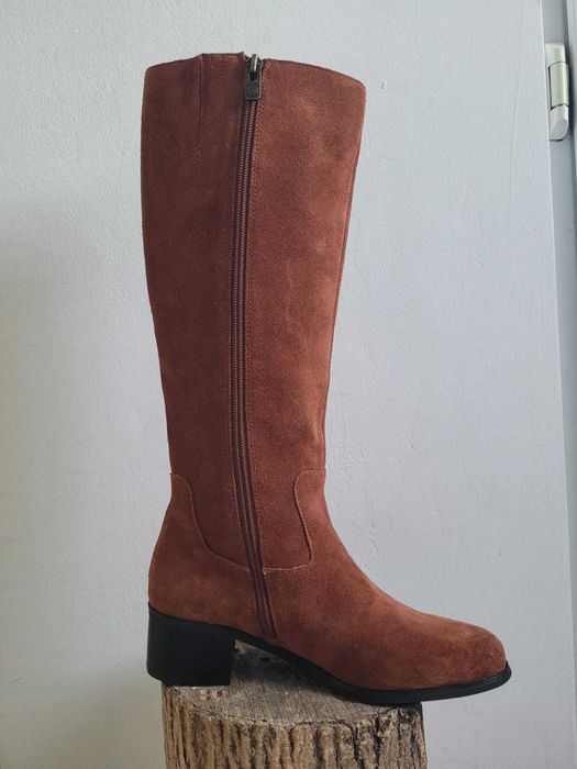 Cizme damă ”Emilie Karston”, piele naturală întoarsă. Noi.